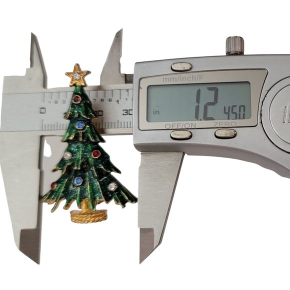 Eisenberg Ice Green Enamel Multi Color Rhinestone Christmas Tree Brooch Pin E253 - Picture 11 of 12